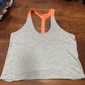 Nike Gray and Orange Tank Top